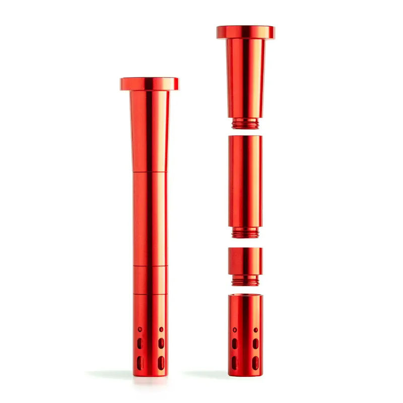 Chill Unbreakable Aluminum Downstem - Adjustable Length (14mm) - Color:Red