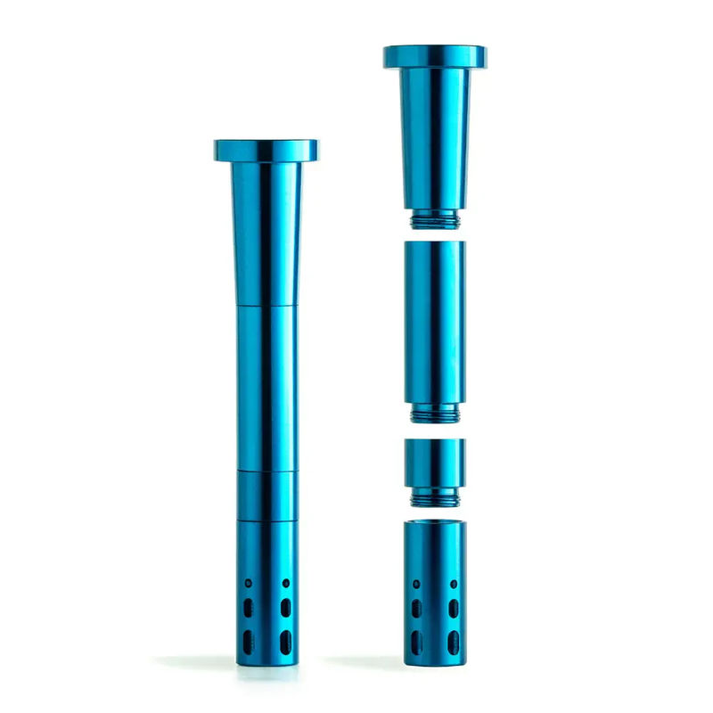 Chill Unbreakable Aluminum Downstem - Adjustable Length (14mm) - Color:Aqua Blue