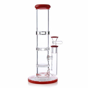 CaliConnected 10" Honeycomb Perc Bong - Color:Red
