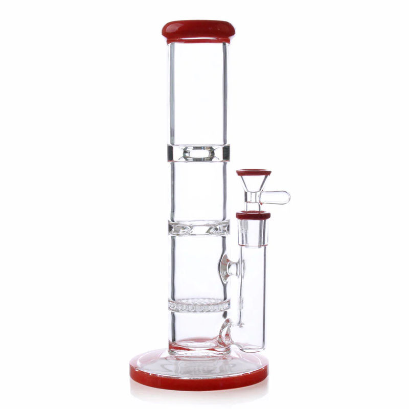 CaliConnected 10" Honeycomb Perc Bong - Color:Red