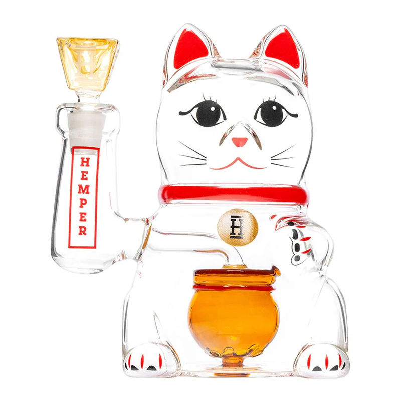 Hemper Lucky Money Cat Water Pipe ? - Size:Extra Large (7” inches)