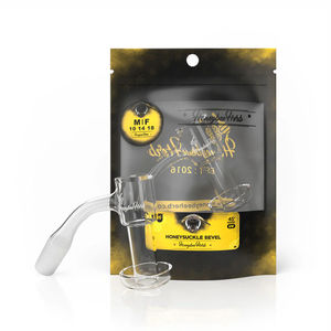 Black Line Honeysuckle Bevel Quartz Banger - All Joint Options - Size:10mm - Gender:Female - Angle:45-Degree