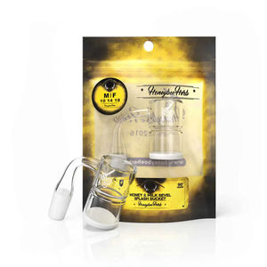 YL Honey & Milk Quartz Banger - All Joint Options - Size:14mm - Gender:Male - Style:Honey and Milk Bevel Splash Bucket 90-Degree