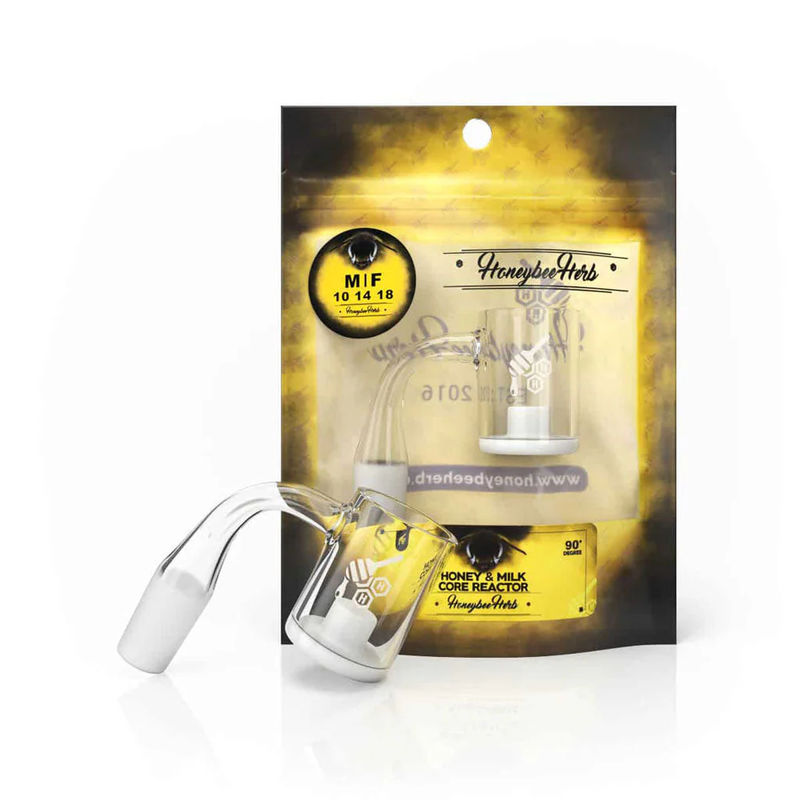 YL Honey & Milk Quartz Banger - All Joint Options - Size:18mm - Gender:Female - Style:Honey and Milk Core Reactor 90-Degree