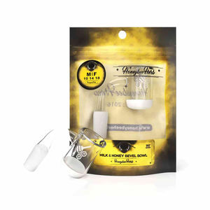 YL Honey & Milk Quartz Banger - All Joint Options - Size:18mm - Gender:Male - Style:Honey and Milk Bevel Bowl 90-Degree
