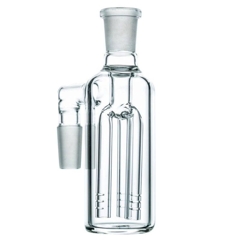 CaliConnected 3-Arm Tree Perc Ashcatcher (14/18mm, 45°) - Joint Size:18mm - Joint Angle:90˚ - Color:Clear