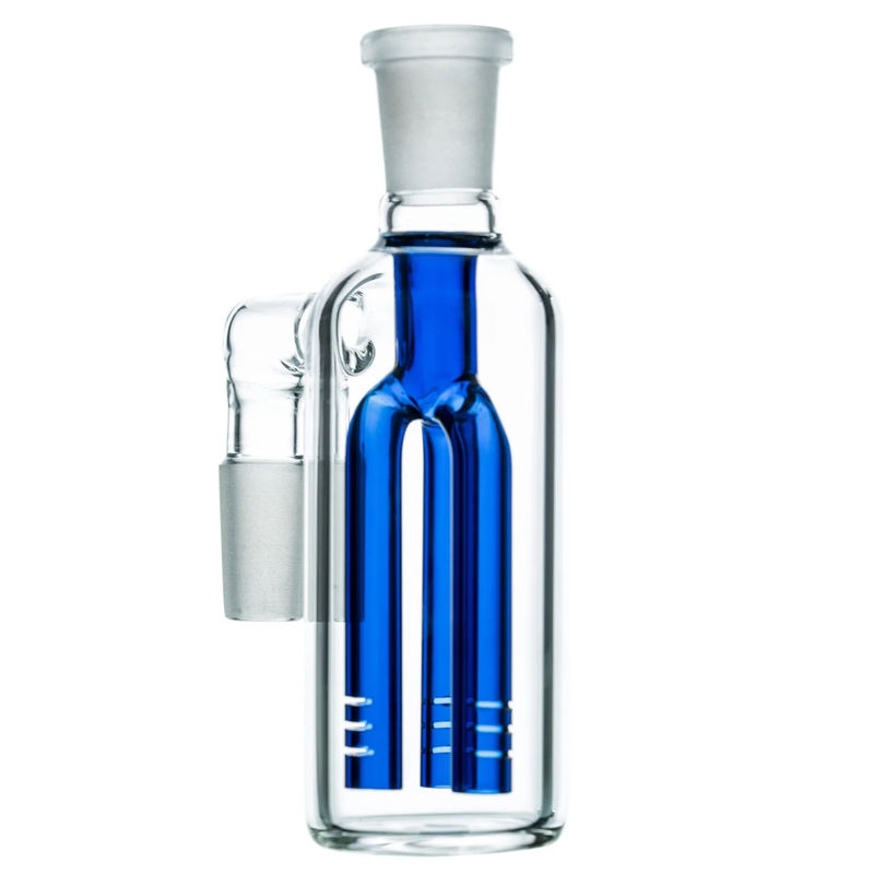 CaliConnected 3-Arm Tree Perc Ashcatcher (14/18mm, 45°) - Joint Size:18mm - Joint Angle:90˚ - Color:Blue