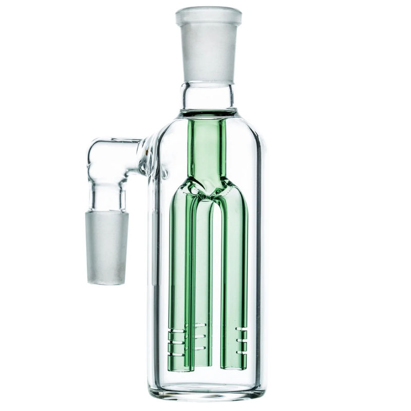 CaliConnected 3-Arm Tree Perc Ashcatcher (14/18mm, 45°) - Joint Size:14mm - Joint Angle:90˚ - Color:Green
