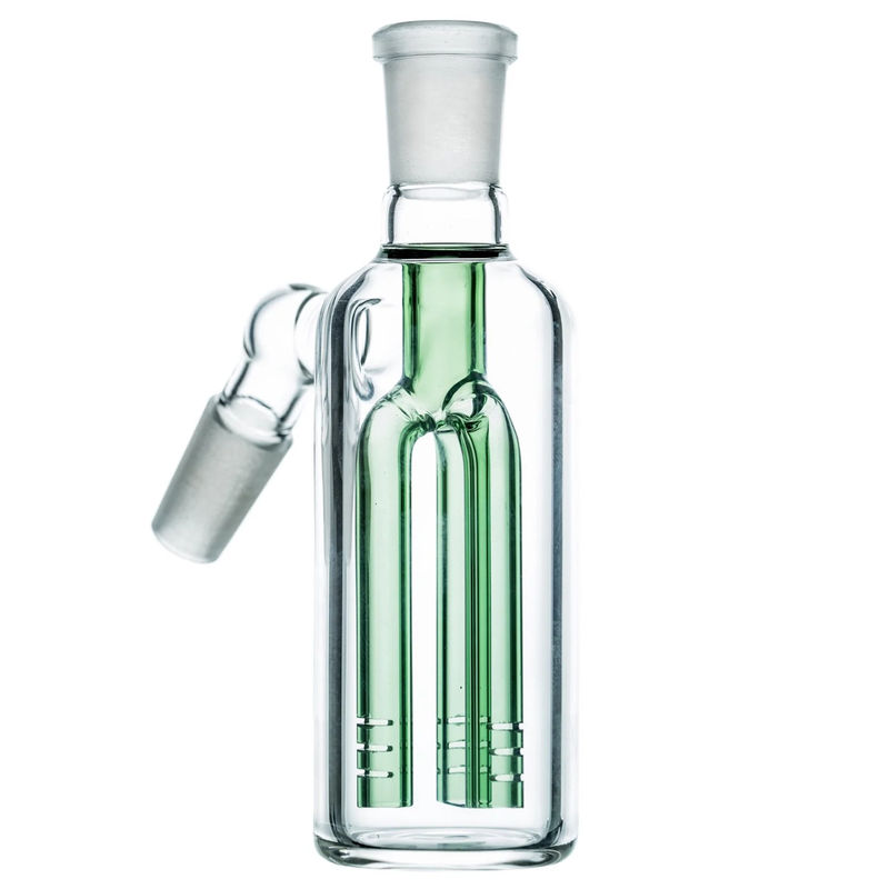 CaliConnected 3-Arm Tree Perc Ashcatcher (14/18mm, 45°) - Joint Size:14mm - Joint Angle:45˚ - Color:Green