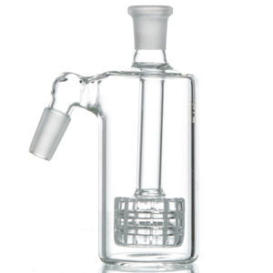 CaliConnected Clear Glass Matrix Perc Ashcatcher (Multi-Size/Angle) - Joint Size:14mm - Joint Angle:45° Joint
