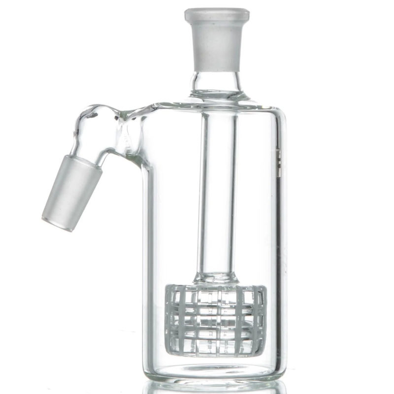 CaliConnected Clear Glass Matrix Perc Ashcatcher (Multi-Size/Angle) - Joint Size:14mm - Joint Angle:45° Joint