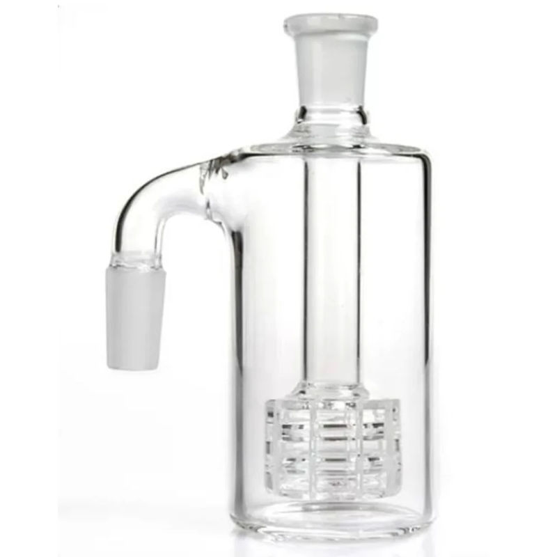 CaliConnected Clear Glass Matrix Perc Ashcatcher (Multi-Size/Angle) - Joint Size:18mm - Joint Angle:90° Joint