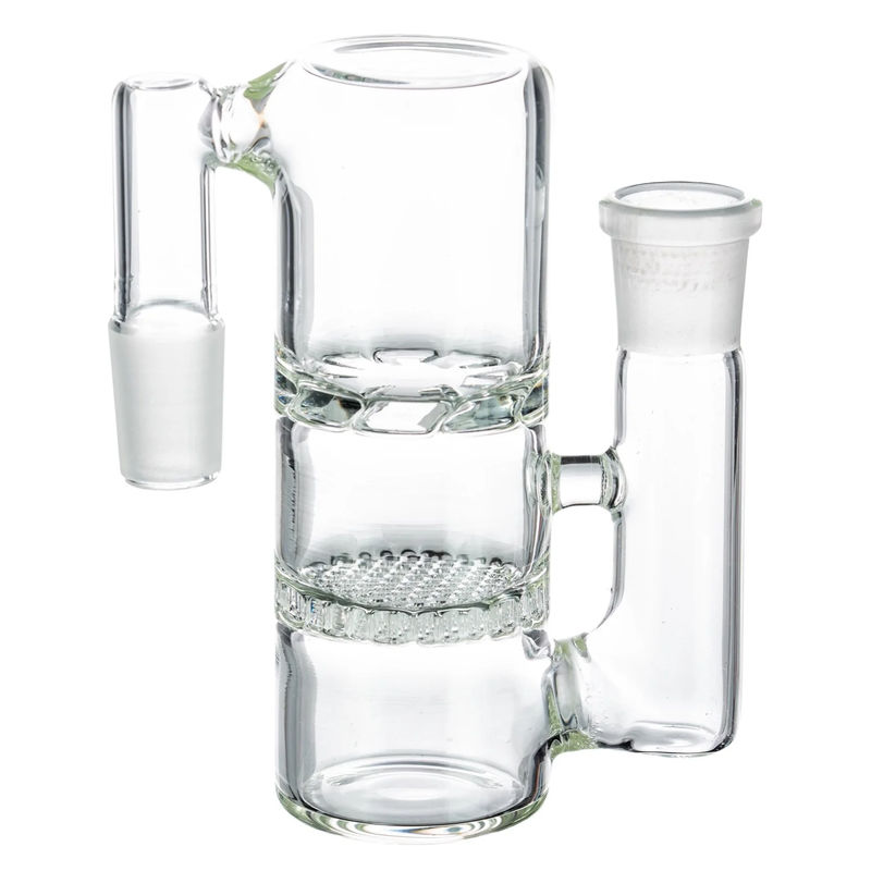 Honeycomb Perc to Turbine Perc Barrel Ashcatcher (Multi-Size/Angle) - Joint Angle:90° - Color:Clear - Joint Size:18mm