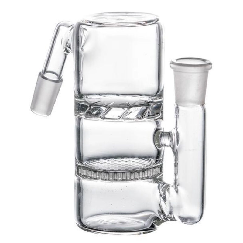 Honeycomb Perc to Turbine Perc Barrel Ashcatcher (Multi-Size/Angle) - Joint Angle:45° - Color:Clear - Joint Size:18mm