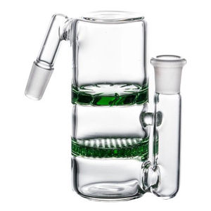 Honeycomb Perc to Turbine Perc Barrel Ashcatcher (Multi-Size/Angle) - Joint Angle:45° - Color:Green - Joint Size:14mm