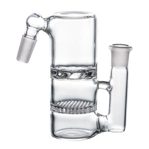 Honeycomb Perc to Turbine Perc Barrel Ashcatcher (Multi-Size/Angle) - Joint Angle:45° - Color:Clear - Joint Size:14mm