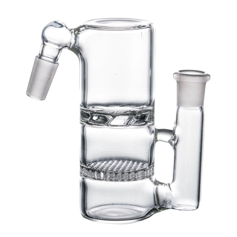 Honeycomb Perc to Turbine Perc Barrel Ashcatcher (Multi-Size/Angle) - Joint Angle:45° - Color:Clear - Joint Size:14mm