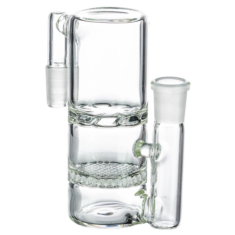 Honeycomb Perc to Turbine Perc Barrel Ashcatcher (Multi-Size/Angle) - Joint Angle:90° - Color:Clear - Joint Size:14mm