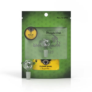 Honeybee Herb Green Line Hypnotic Bowl Piece - 14mm Male - Color:Green