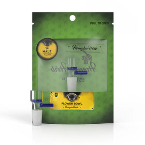 Honeybee Herb Green Line Snowflake Screen Bowl Piece - 14mm Male - Color:Blue