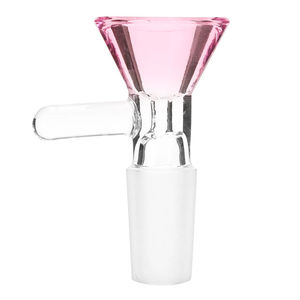 Colored Glass Water Pipe Bowl Piece - 14mm Male - Color:Pink