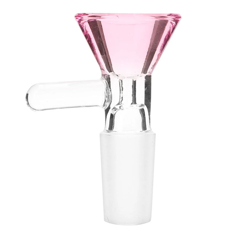 Colored Glass Water Pipe Bowl Piece - 14mm Male - Color:Pink