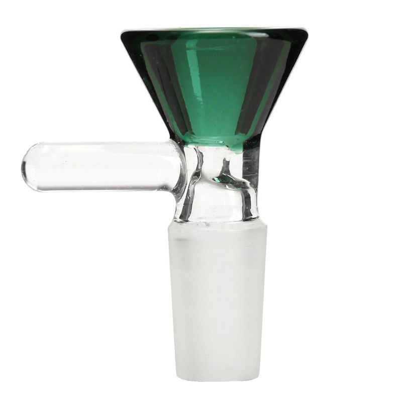 Colored Glass Water Pipe Bowl Piece - 14mm Male - Color:Lake Green