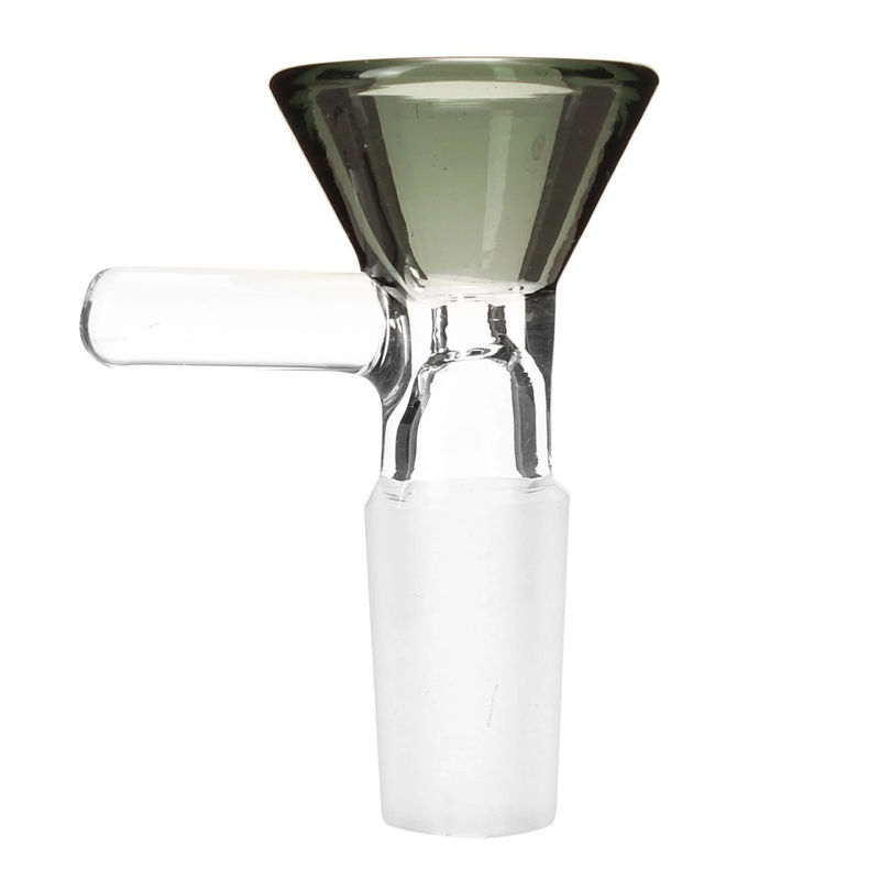 Colored Glass Water Pipe Bowl Piece - 14mm Male - Color:Smoke Grey