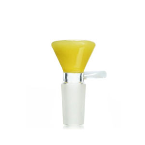 Colored Glass Water Pipe Bowl Piece - 14mm Male - Color:Yellow