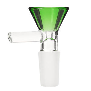 Colored Glass Water Pipe Bowl Piece - 14mm Male - Color:Green