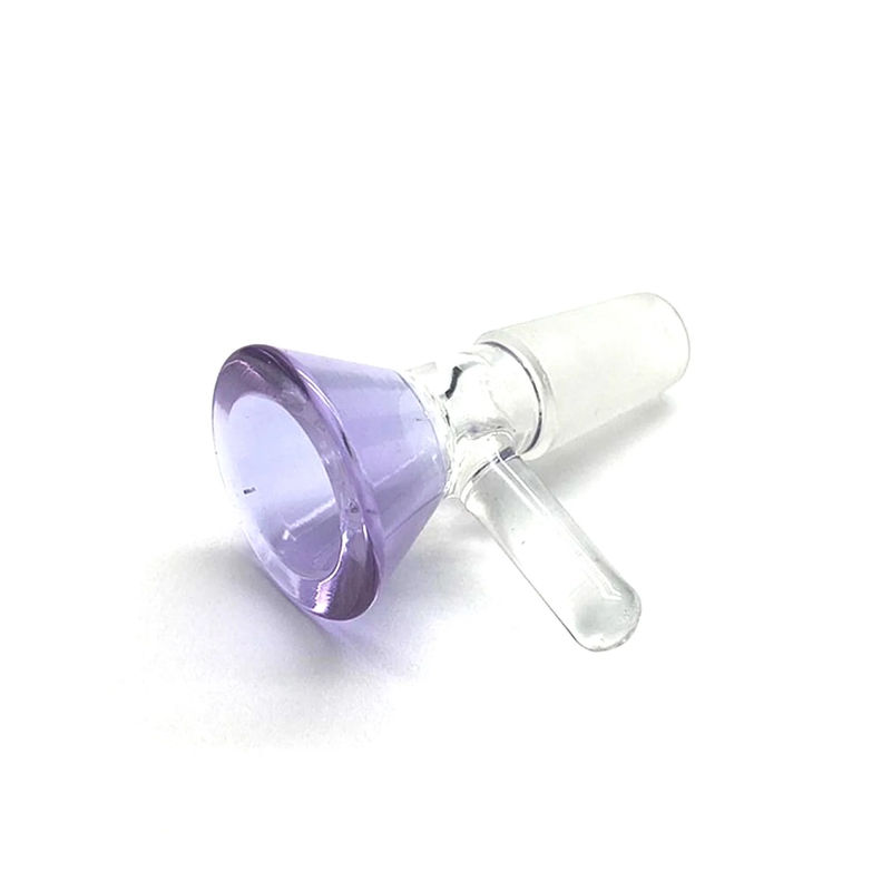 Colored Glass Water Pipe Bowl Piece - 14mm Male - Color:Purple