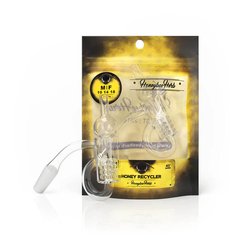 YL Honey Recycler Quartz Banger - All Joint Options - Size:14mm - Gender:Male - Angle:45-Degree