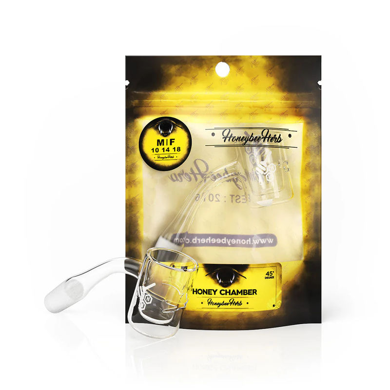 YL Honey Chamber Quartz Banger - All Joint Options - Size:14mm - Gender:Male - Angle:45-Degree