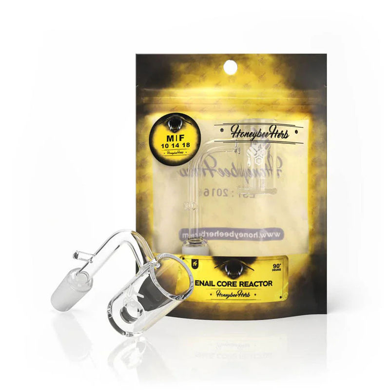 Honeybee Herb YL Quartz Bangers (14/18mm, 90° Angle) - Size:14mm - Style:E-Nail Core Reactor