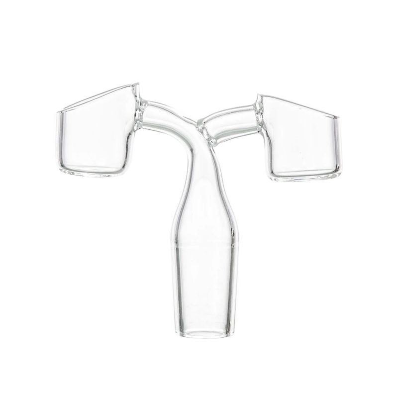 Dual Quartz Banger Double Bucket Nail (14/18mm, M/F, 90°) - Joint Size:18mm - Joint Gender of Nail:Male