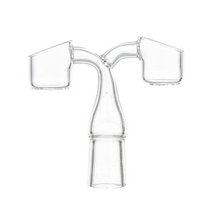 Dual Quartz Banger Double Bucket Nail (14/18mm, M/F, 90°) - Joint Size:14mm - Joint Gender of Nail:Female