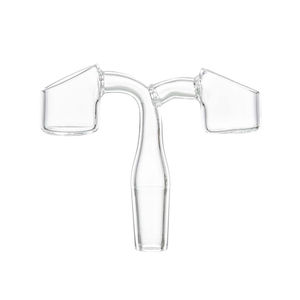 Dual Quartz Banger Double Bucket Nail (14/18mm, M/F, 90°) - Joint Size:14mm - Joint Gender of Nail:Male