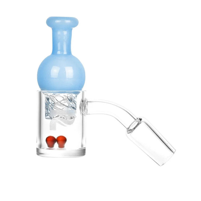 Pulsar Quartz Banger w. Helix Carb Cap (14mm, 45°) - Color:Blue