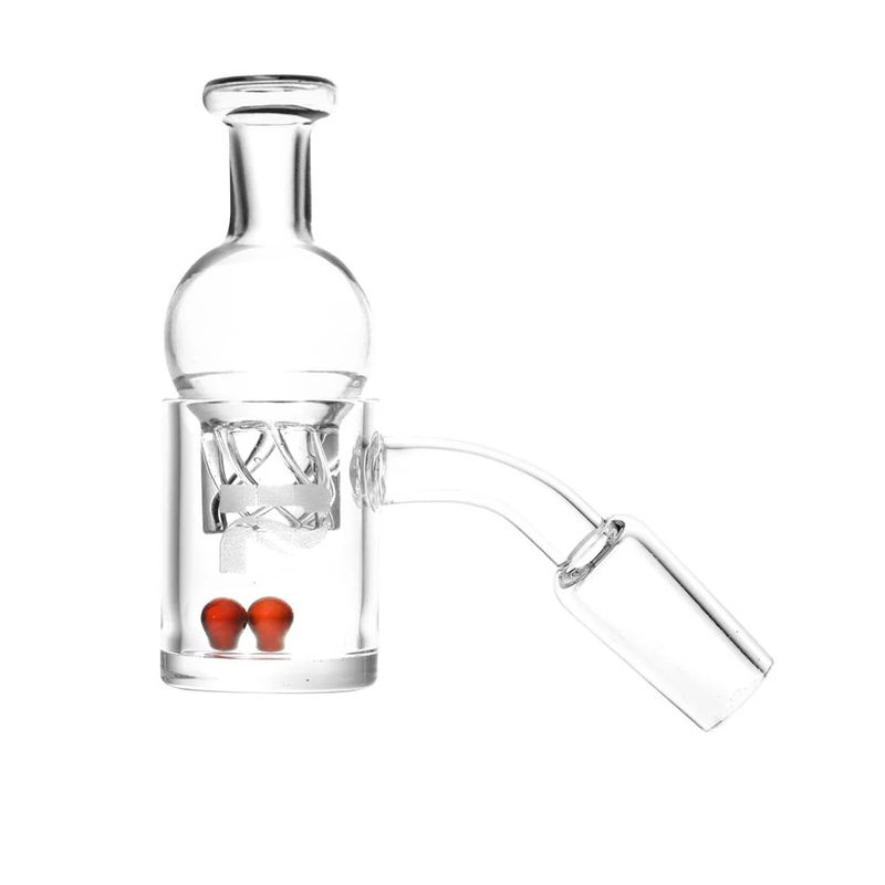 Pulsar Quartz Banger w. Helix Carb Cap (14mm, 45°) - Color:Clear