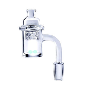 XL Flat Top Quartz Banger w. UV Terp Pearls - All Joint Options - Joint Size:10mm - Joint Gender:Male