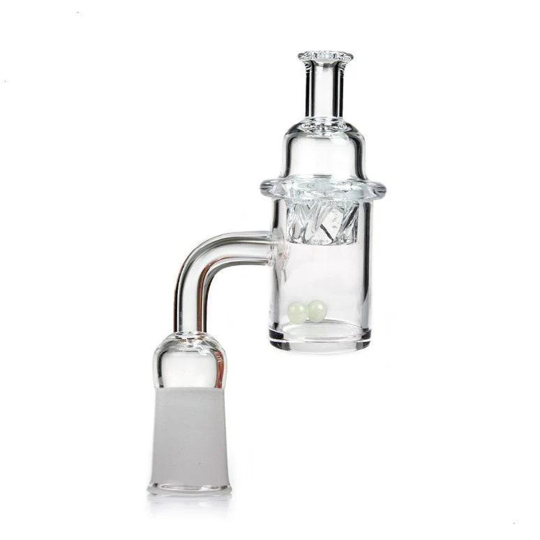 CaliConnected 14mm Helix Carb Cap Quartz Banger w. Terp Pearls - Gender:Female