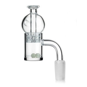 CaliConnected 14mm Helix Carb Cap Quartz Banger w. Terp Pearls - Gender:Male