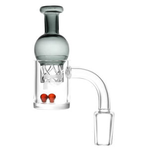 Pulsar Quartz Banger w. Helix Carb Cap (14mm, 90°) - Color:Gray