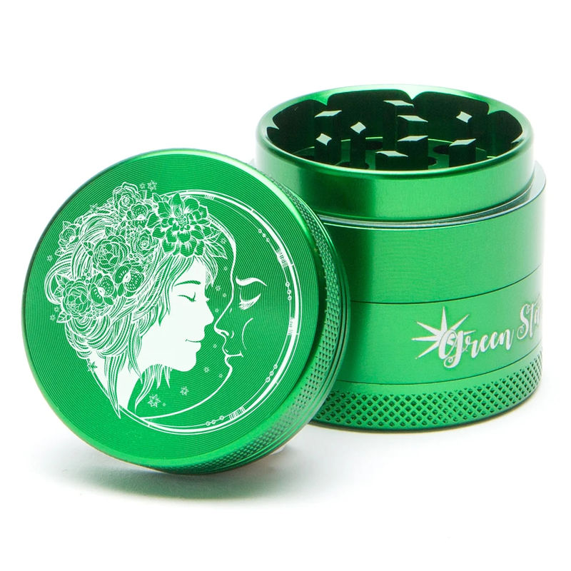 Green Star Creature Small 4-Piece Grinder - Style:Fairy Moon - Color:Green