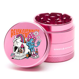 Green Star Creature Small 4-Piece Grinder - Style:Relax - Color:Pink