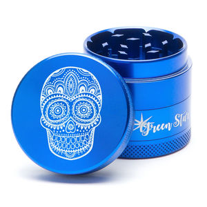 Green Star Creature Small 4-Piece Grinder - Style:Skull - Color:Blue