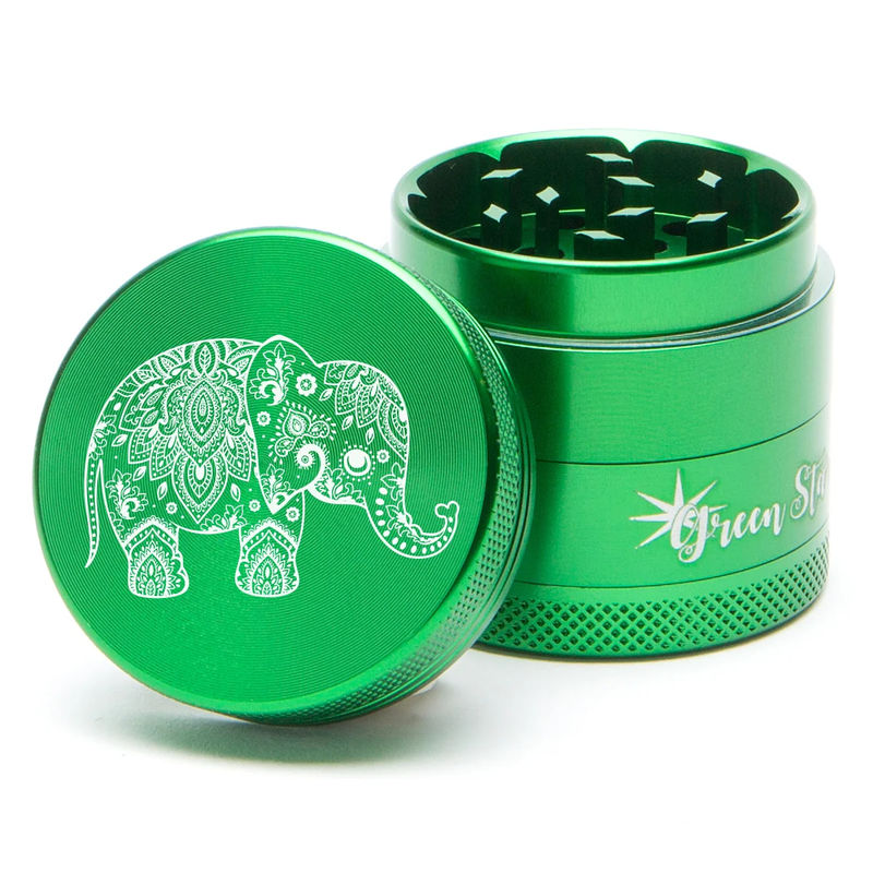 Green Star Creature Small 4-Piece Grinder - Style:Elephant - Color:Green