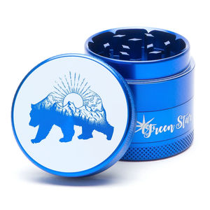 Green Star Creature Small 4-Piece Grinder - Style:Bear Mountain - Color:Blue