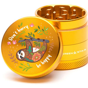 Green Star Creature Small 4-Piece Grinder - Style:Don't Hurry - Color:Gold