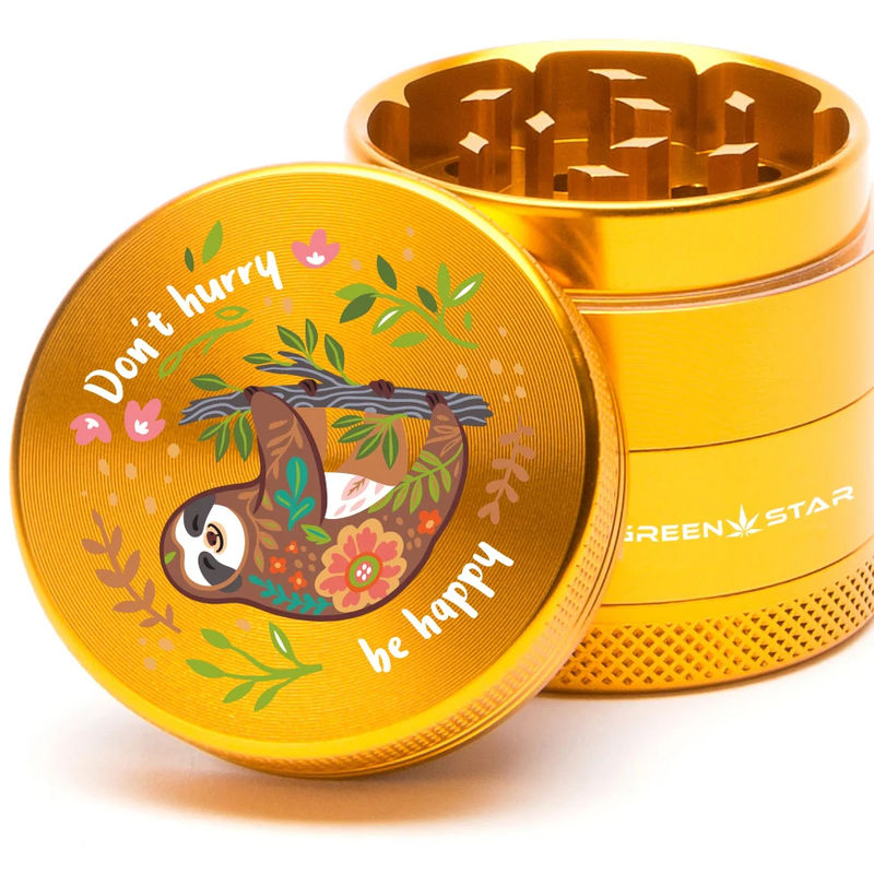 Green Star Creature Small 4-Piece Grinder - Style:Don't Hurry - Color:Gold